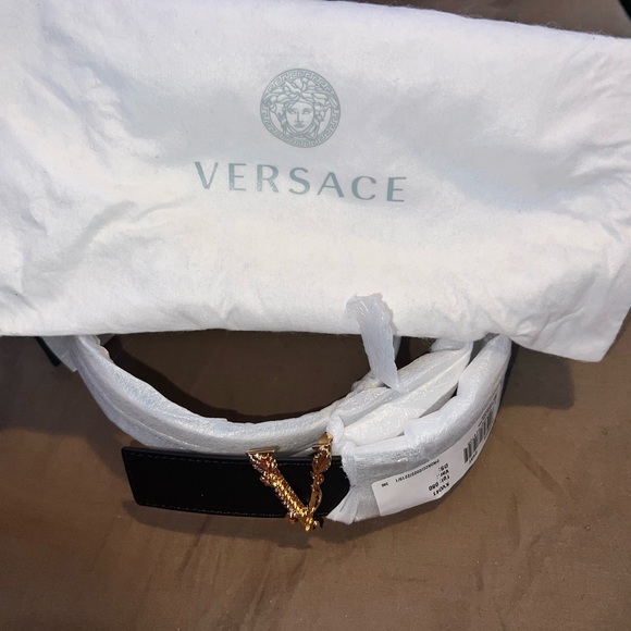VERSACE VIRTUS LEATHER BELT - Picture 4 of 5